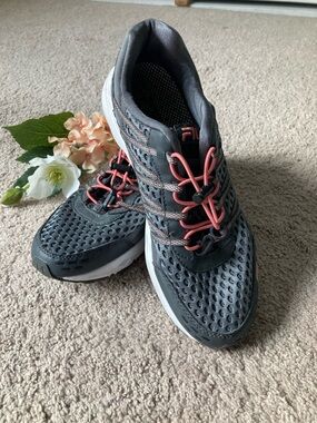 Fila Women's Charcoal Gray Athletic Sneakers with Coral Laces